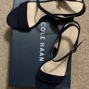 Navy Suede Sandals